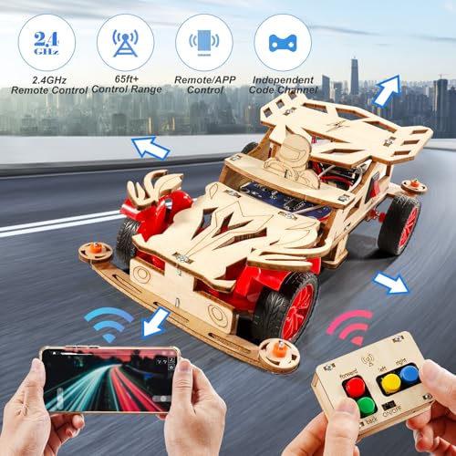STEM Kits for Kids Age 8-10, STEM Toys for Boys 8-13, Remote Control Model Car Building Kits, Wood 3D Puzzles 8-12, Science Crafts Projects, Gifts for 8 9 10 11 12 13 14 Year Old Teen Boys Girls - Image 3