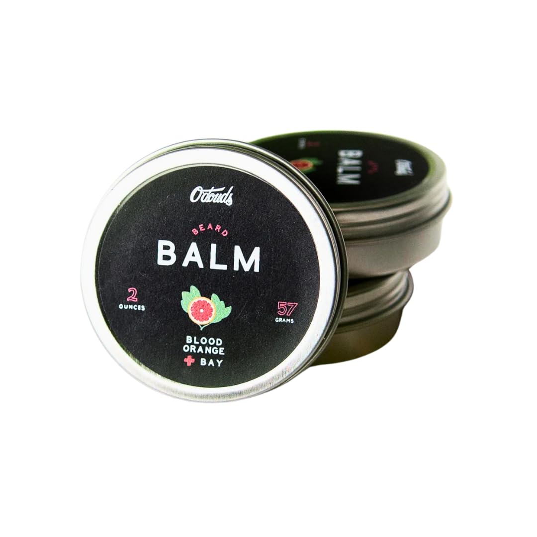 O’Douds Natural Beard Balm – Beard Conditioner & Softener – Plant-Based Grooming that Moisturizes, Conditions & Tames Facial Hair – Blood Orange & Bay, 2oz.