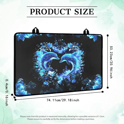 Image of Dolphin Heart Stove Cover 30 inchx21 inch Heat Resistant Multi-Functional Counter Protector Non-slip Waterproof Mat for Glass Stovetop Protector Easy to Clean