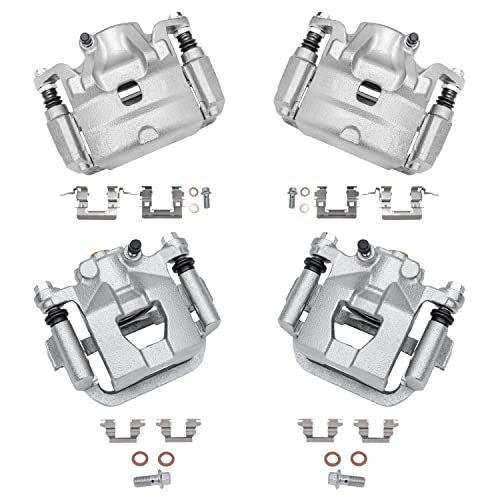 Image of Detroit Axle - 4pc Brake Calipers for 2007-2010 Nissan Altima Disc Brake Calipers w /Brackets 2008 2009 Front and Rear Replacement