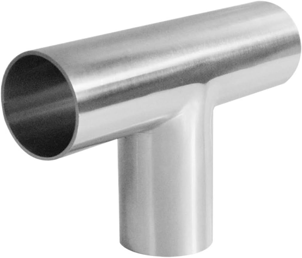 Size 19mm-108mm Pipe Outer Diameter Butt Weld Automatic Tee 3 Way Extension 304 Stainless Steel Sanitary Fitting Splitter for DIY Beer Wine (Color: 304, Size: 38MM PIPE OD_T TYPE-LENGTHEN)