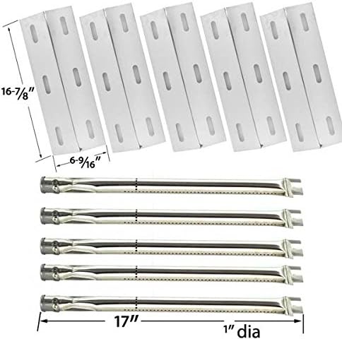 Repair Kit for Ducane 30400041, S3200, 30400046, Gas Grill Includes 5 Stainless Burners and 5 Stainless Heat Plates