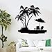 Adesivi In ​​Vinile Palm Beach Ricreazione Relax Decalcomanie Da Muro Adesivo Da Parete In Vinile Rimovibile Sulla Spiaggia Decorazione Della Casa Art Mural 57 * 64Cm