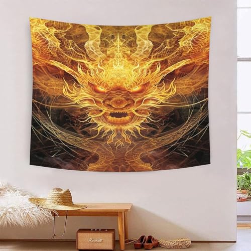 Art mural dragon 3D tapisserie de chambre pour ambiance fantastique