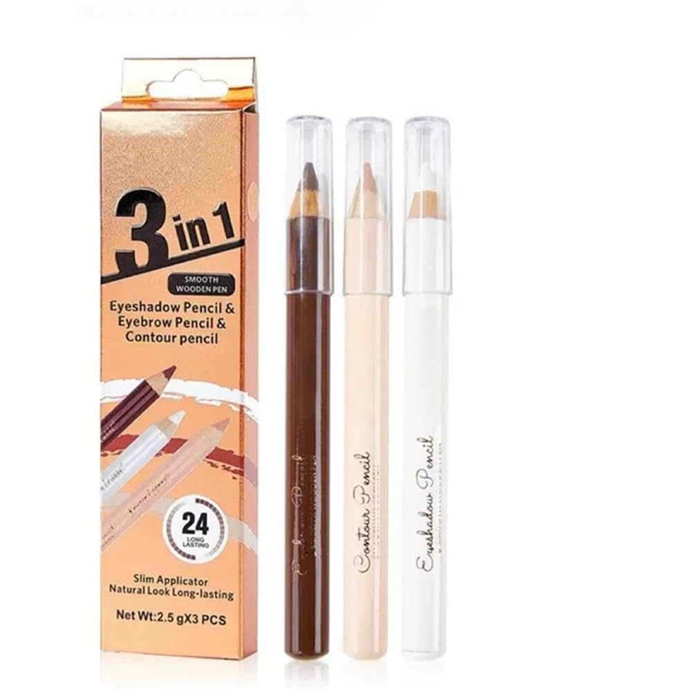Eyebrow Lift Highlighting & Contour Pencil Set - 3 Eye Makeup Pencils, Fill & Define Eyebrows, For Women 01# Light Brown