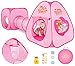Peradix Tienda Campaña para Niños con túnel de casa de Juegos y Bolsa de Tienda Tienda de campaña emergente 3 en 1, Tienda de Princesa para niños, niñas, hogar y jardín(Rosado)