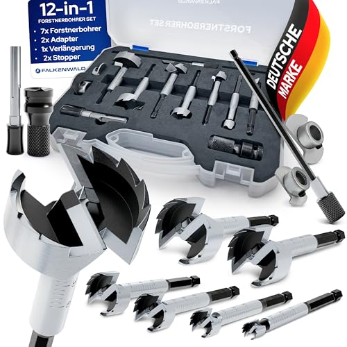 FALKENWALD® Forstnerbohrer Set 10-teilig (Ø 10-40 mm) mit...