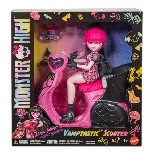Draculaura y su Scooter Monster High miniatura 2