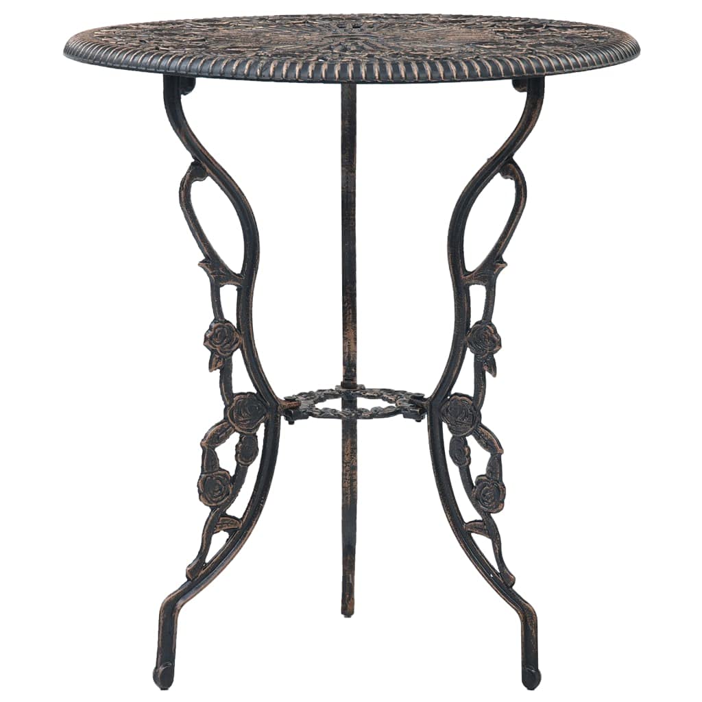 Mesa y sillas bistró de jardín 3 Piezas Aluminio Fundido Mesa y sillas terraza Muebles de Jardin Conjunto de Mesa y sillas de Jardin Adecuado para Patios, Jardines y Piscinas.
