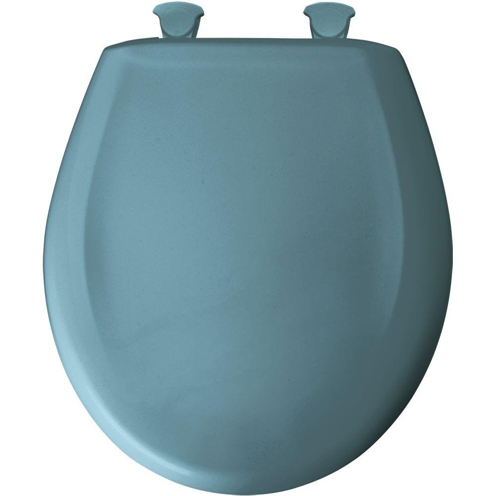 Bemis 200SLOWT 064 Lift-Off Plastic Round Slow-Close Toilet Seat, Regency Blue