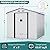 JAXPETY Outdoor Storage Shed - Galvanized Metal Tool Shed Outdoor Garden Shed with 2 Sliding Lockable Doors for Garden Patio Backyard Lawn (White, 8'x8')