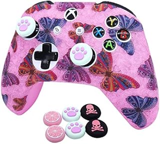 HLRAO Controller Skins Silicone Grip Glow in the Dark Protective Case for XBox OneS/X Controller + 6 Grips Accessories Glow in the Dark.