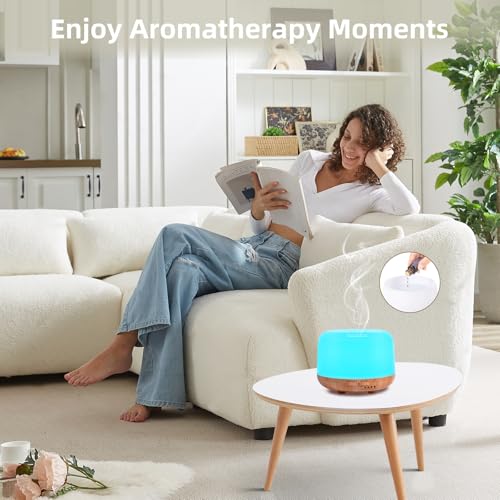 300ML Essential Oil Diffuser,Remote Control Aromatherapy Diffusers Humidifier with Adjustable Mist Mode & Waterless Auto-Off and 7 LED Light Colors for Bedroom,Office,Trip Yoga, SPA, Baby - Image 5