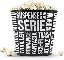 Balde de Pipoca, 3,5 litros, modelo CINÉFILOS, escrita branca