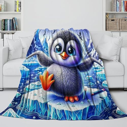 Couverture pingouin microfibre chaude contre les nuits fraîches