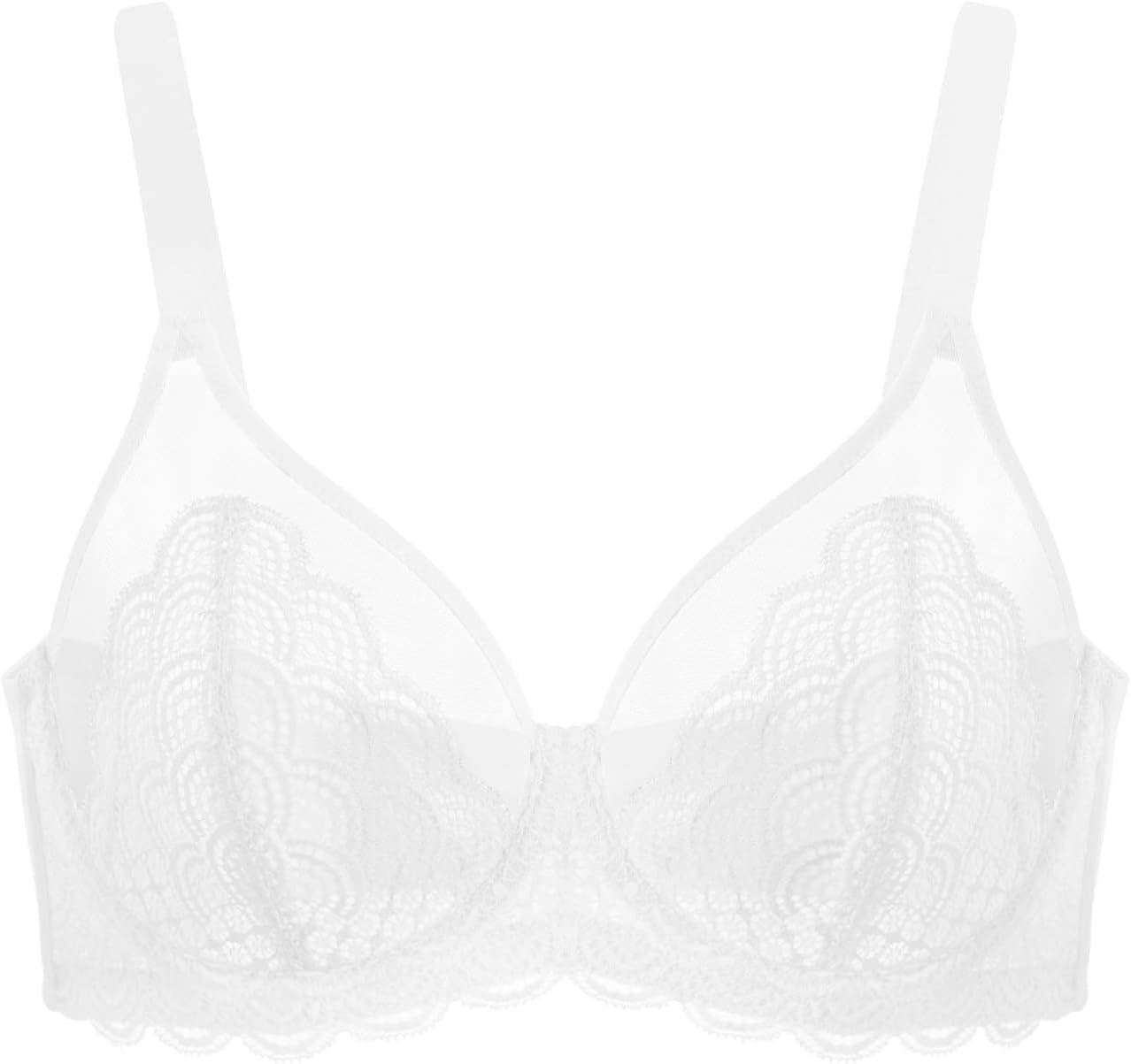 HSIA Minimizer Bras for Women Large Bust Full Coverage Lace Plus Size Bra - Mermaid Scales - Image 4