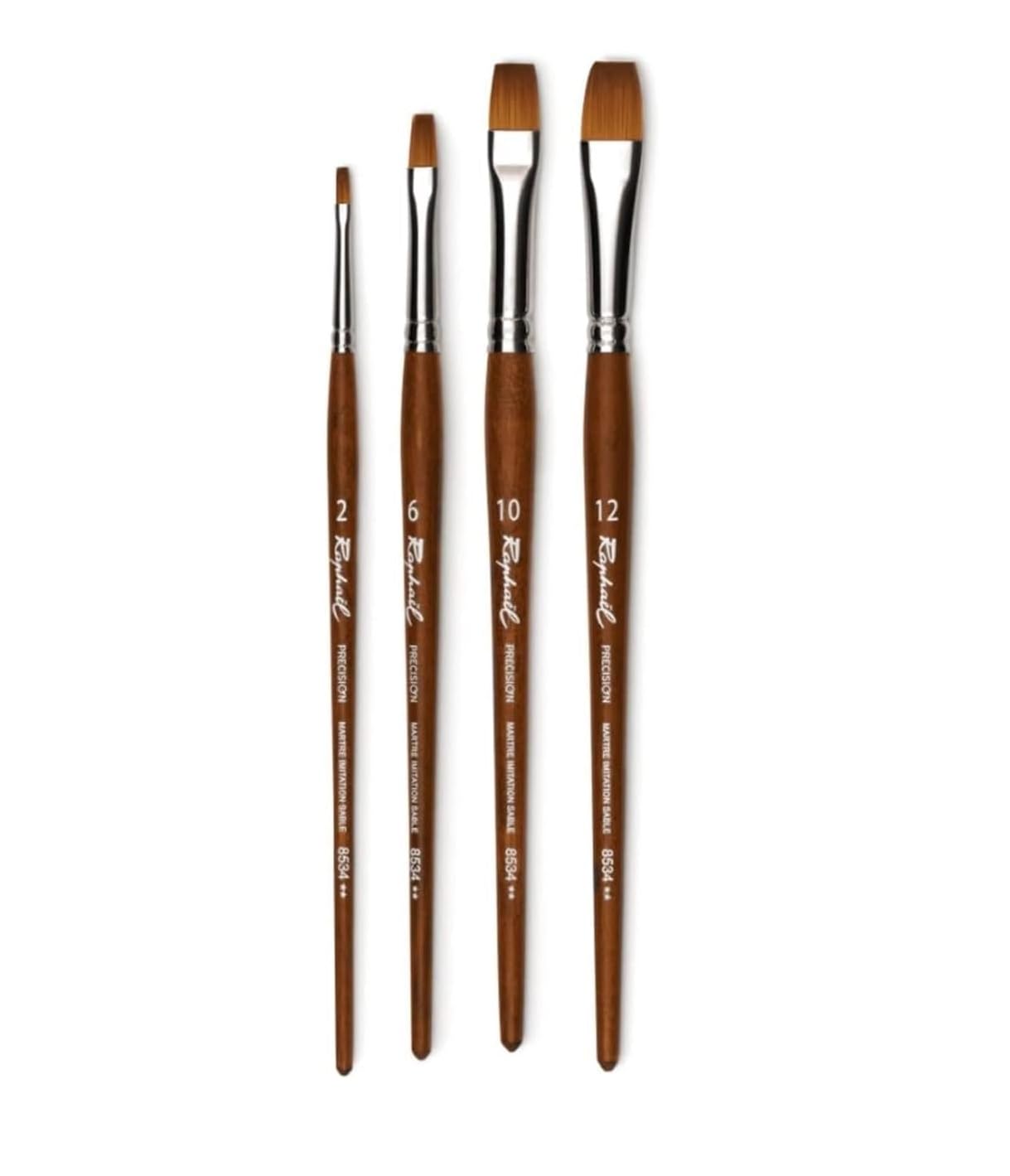 Raphael ESPACE BEAUX ARTS Pinceau PLAT Série 8534 MARTRE IMTATION Sable set 4 pcs