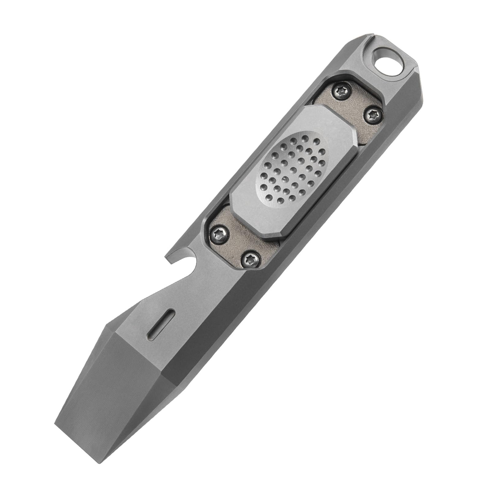 ainhue A41 Compact 4.1 inches TC4 Titanium Pry Bar Multi-Tool EDC Prybar with Bottle opener, Stress Relief Fidget Slider Crowbar