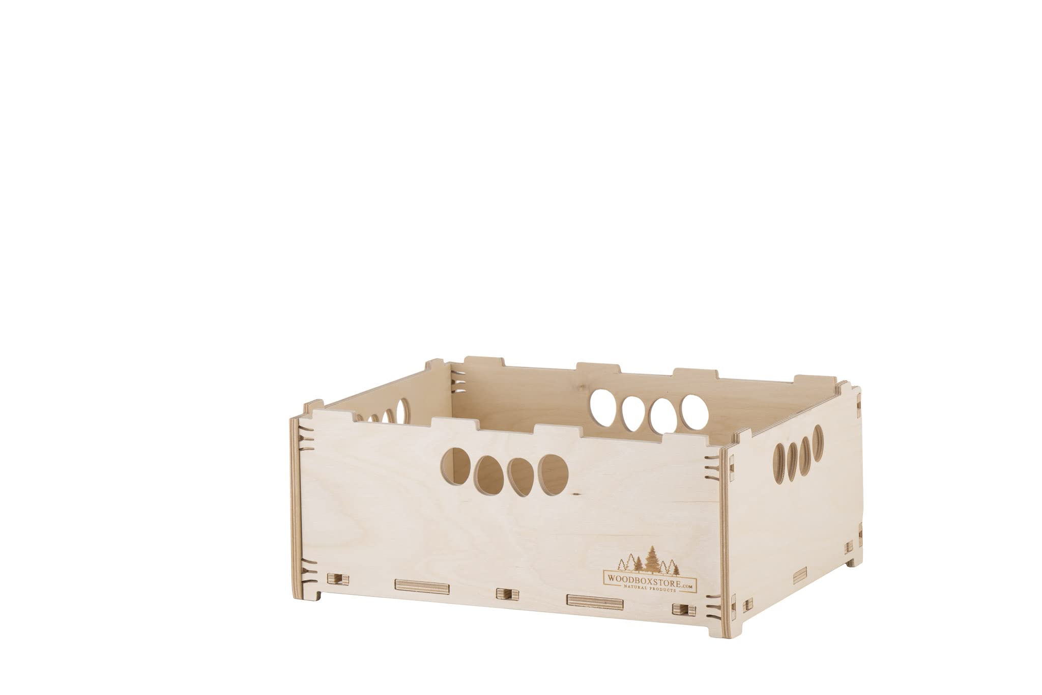 Werkzeugbox aus Holz Holzkiste Naturbelassen 40x30x17cm 15 Liter mit Deckel stapelbar Aufbewahrungsbox