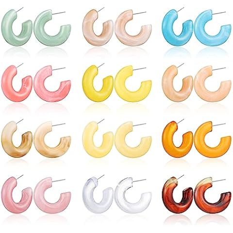 Ecally Acrylic Resin Hoop Earrings Set Cover