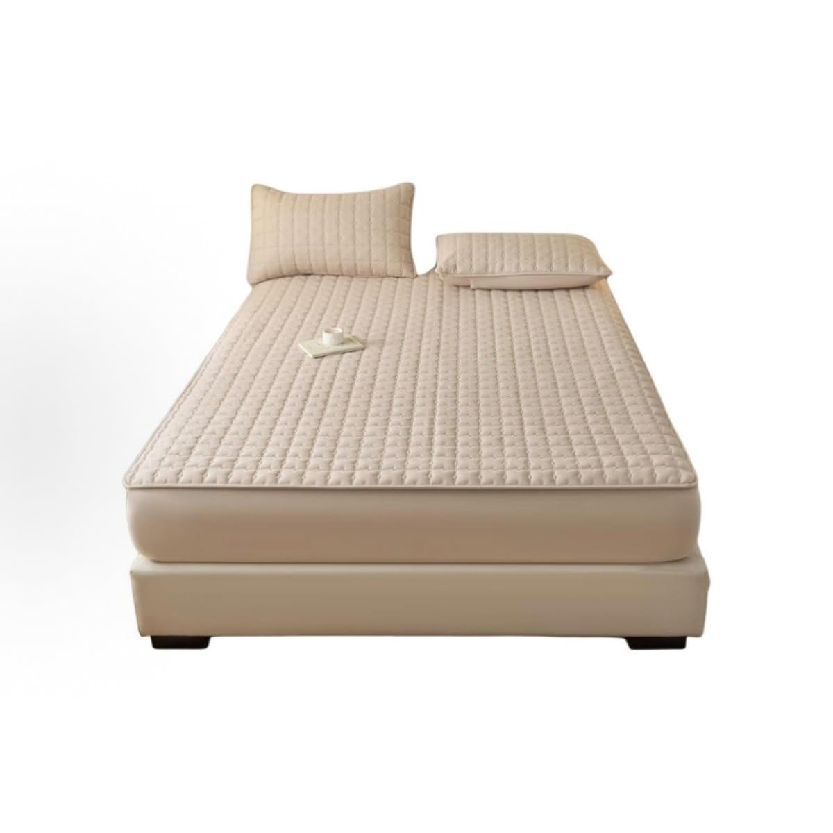 Single Plush Deep Pocket Crystal Velvet Fitted Sheet, Warm Winter Protector(Brown,150 * 200cm)