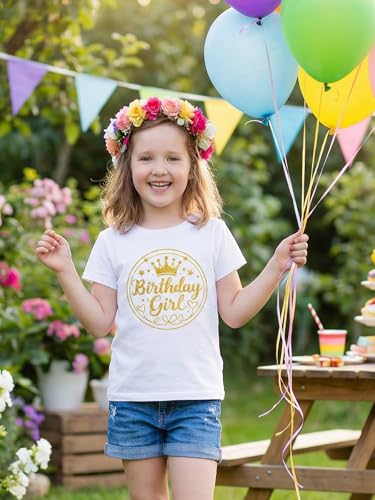 Image of YHHR Birthday Girl Shirt Tie Dye Girls Birthday Shirts 7-14 Year Kids Tops | Girls Birthday T Shirt, Cute B-Day Gifts Party Tops ,Birthday Outfits ,Letter Print Tees ,Graphic Short Sleeve Tee Tops