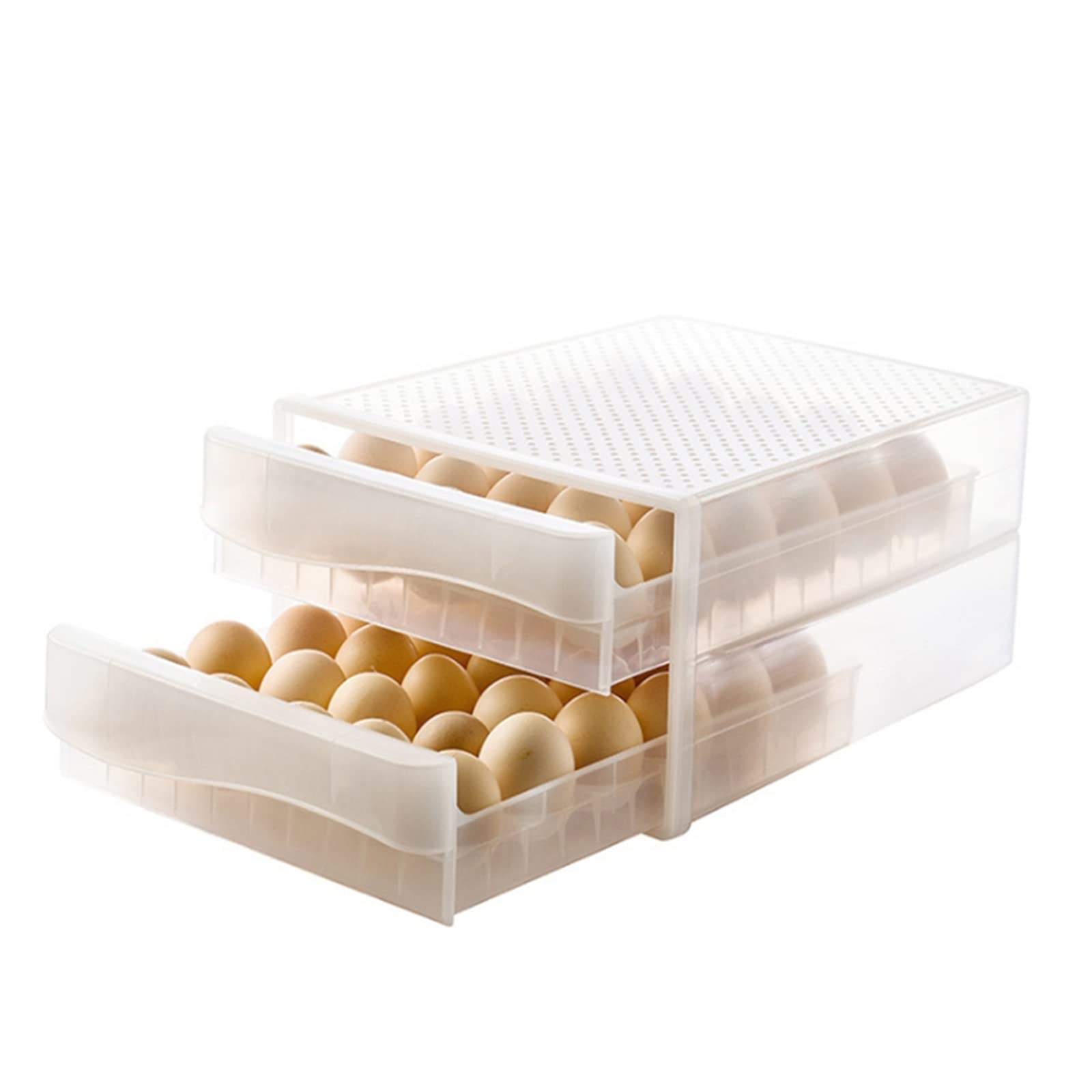 Cubo de Huevos para Nevera, Caja de Huevos, cajón, Nevera de Doble Capa, Caja de Almacenamiento de Cocina, Soporte para Huevos, Caja de Almacenamiento apilable