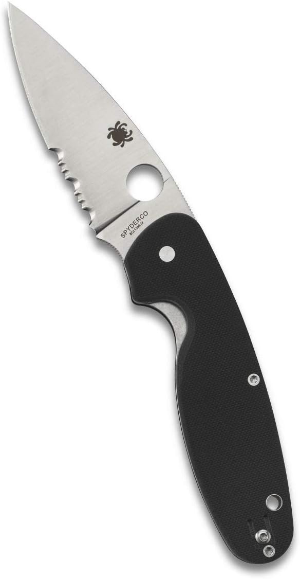 Spyderco Emphasis Folding Pocket Knife with 3" 8Cr13MoV Steel Blade and G-10 Handle - EDC Knife for Men and Women, Perfect for Hunting, Tactical, Camping, Survival, Hiking - PlainEdge - C245GP