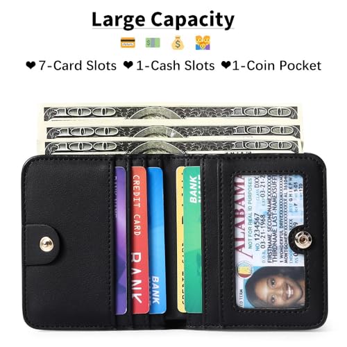 Small Wallets Woman Bifold RFID Credit Card Wallets for Women with Zipper Coin Pocket & ID Windows(Camel)3
