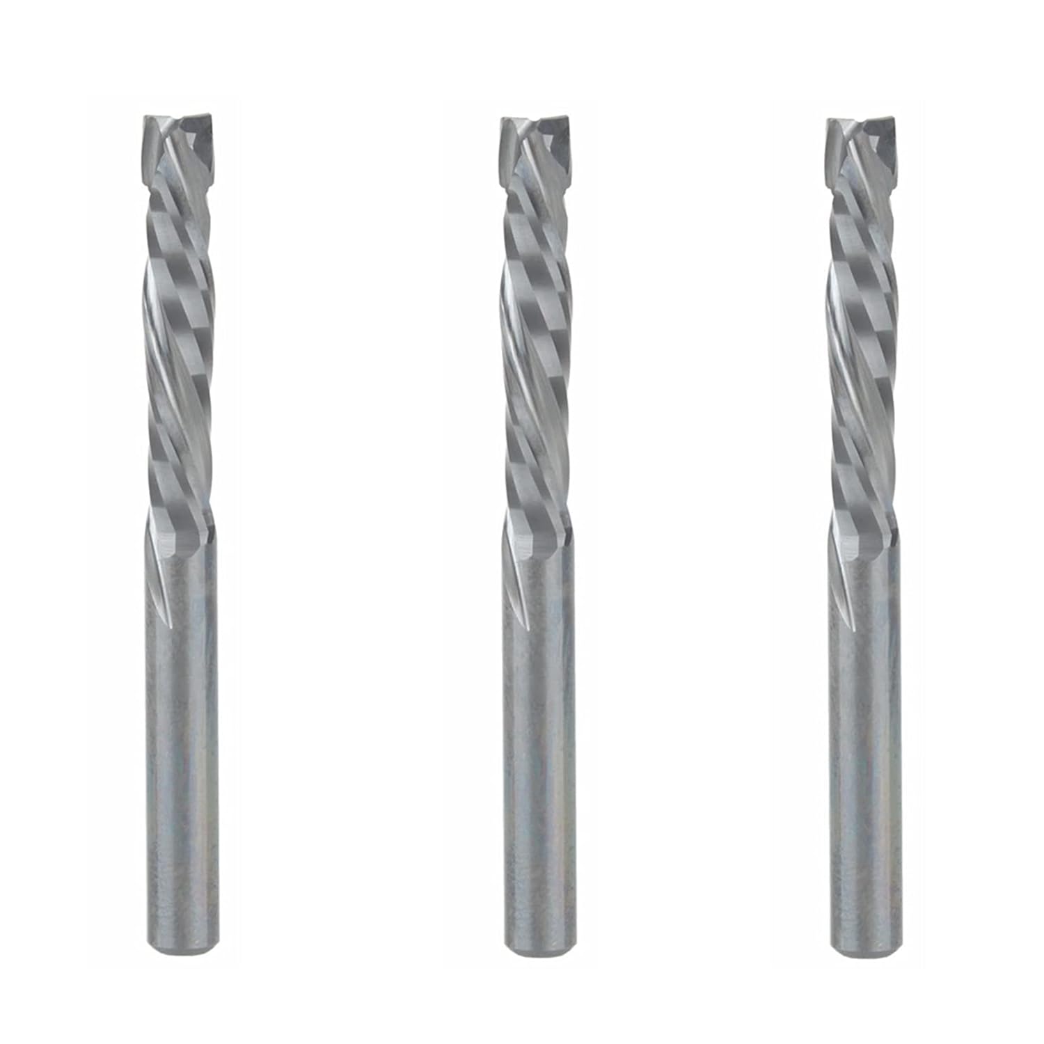 3pc Spiral Router Bits 4x22mm UP Down Cut Two Flutes Spiral Carbide Mill Tool Cutter Solid Carbide CNC End Mill for Wood Cut Carving
