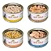 Almo Nature HQS Natural Variety Pack Grain Free, Additive Free Recipes - Chicken with Pumpkin (6); Chicken Breast (6); Tuna Atlantic Style (6); Chicken & Cheese(6), Adult Cat Canned Wet Food, Shredded