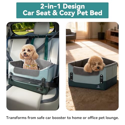 Image of A 4 Pet Dog Booster Car Seat, Under 25 lbs, Patent Buckles
