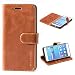 Produktbild Mulbess Handyhülle für Huawei P9 Lite Hülle Leder, Huawei P9 Lite Handy Hülle, Vintage Flip Handytasche Schutzhülle für Huawei P9 Lite Case, Braun