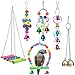 Juguetes para Pájaros Canarios, 6PCS Perchas Pájaros Juguetes con Campanas, Juguetes de Loro Pájaro, Pájaro Juguete Campana Juguete Columpio, para pequeños y medianos Loros de Aves