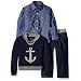 Nautica Boys' Three Piece Set with Button-Down Shirt Anchor Sweater and Pant