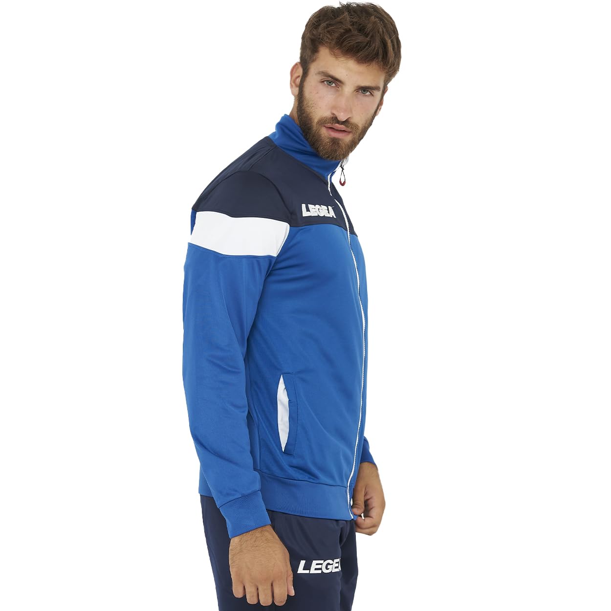 LEGEA Tuta Sportiva Completa Bolivia Cuba Oversize in Poliestere Acetato con Zip Integrale e Tasche da Sport Uomo