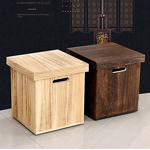 Sxnbh All Solid Wood Storage Stool Retro Nostalgic Low Pouf Chinese Style Shoe Changing Living Room Door Decorative Furniture (Color : Light) #TOP7
