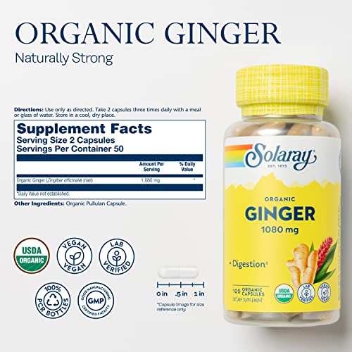 Solaray 0076280193008 Organically Grown Ginger Root 540Mg Healthy Cardiovascular thumb #1