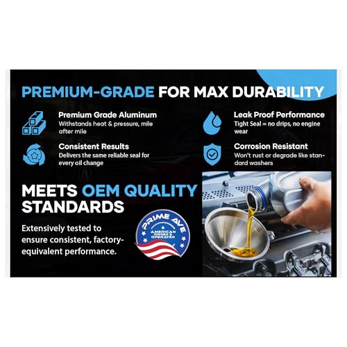Image of Oil Drain Plug Gasket Crush Washer - 18mm Aluminum Crush Washers for Leak Proof Seal - Compatible with Ford Mazda Porsche & Volvo Part# 90012310630, 977751, 995641800 (Pack of 20)