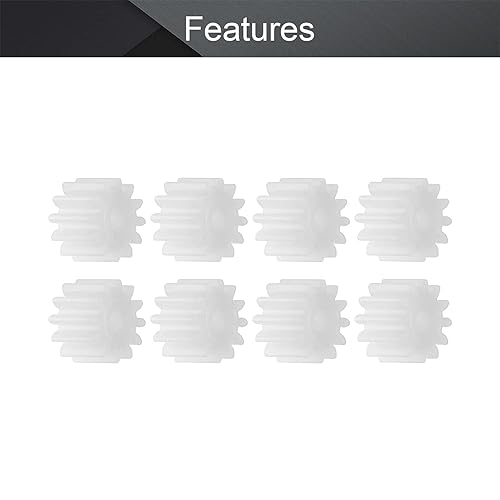 Miniatura 3 de Othmro 50pcs 122A Modelo de engranaje de plástico blanco 12 dientes 0.276 in OD 0.079 in diámetro agujero 0.197 in espesor pequeño engranajes buenos