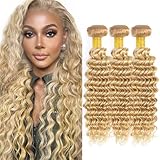 613 Bundles Human Hair 27/613 Loose Deep Wave Bundle Peruvian Virgin Hair 3 Bundles 22 24 26 Inch Two Tone 613 Mixed With Color #27 Hair Weave