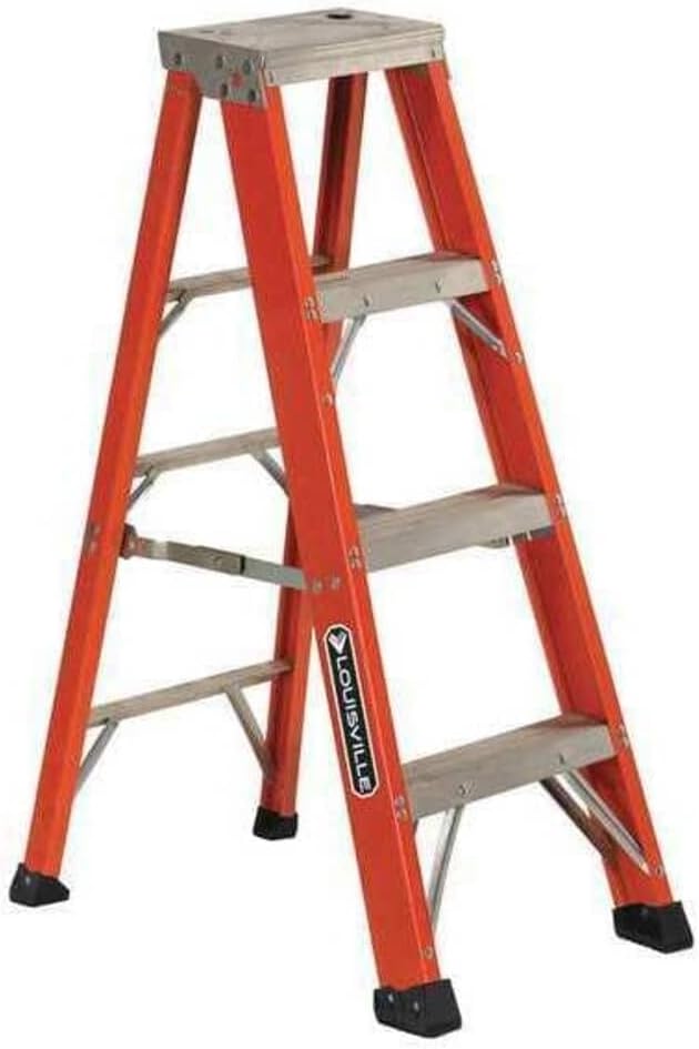 Louisville Ladder FS1304HD 4 ft. FG Stepladder, Type IAA, 375 lb, w/Metal Top