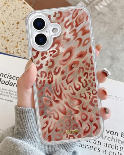 Coque iPhone 17 antichoc imprimé léopard chic pour femmes