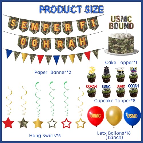 Holkcog Marines Party Decoration, Red, Gold, and Blue Featuring Military by Holkcog - Used condition - Image 2