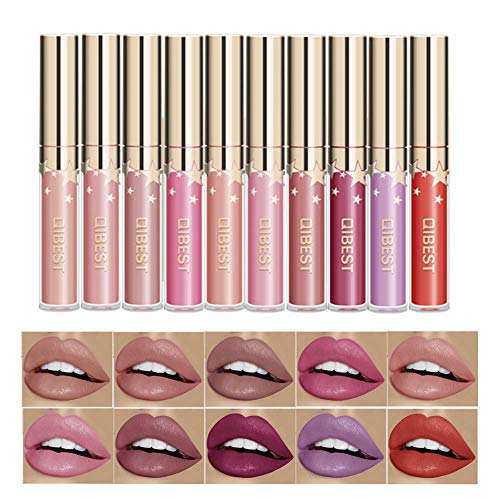 Coosa Glitter Shimmering Liquid Lipstick Set 10 Colors Shinning and Colorstay Lip Gloss (10 PCS-Set 1)