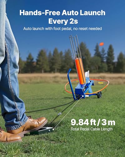 Image of VEVOR Clay Pigeon Thrower, Automatic Skeet and Trap Launcher with Adjustable Angle & Foot Pedal for Clays Throwing Shooting Sports