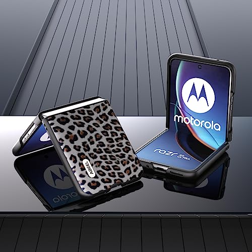 COQUE For Motorola Razr 40 Ultra phone case, folding flip leopard print phone case Motorola Razr 40 Ultra(Black) - Image 3