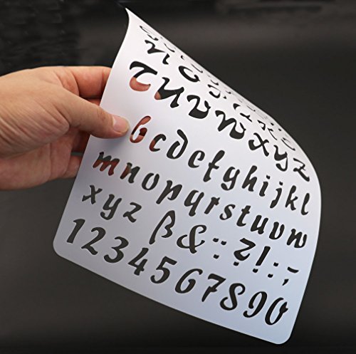 Sookoo 6 Pcs Drawing Painting Stencils Scale Template Sets, Alphabet Letter Drawing Painting Stencils Scale Template For Scrapbooking, Card And Craft Projects #TOP2