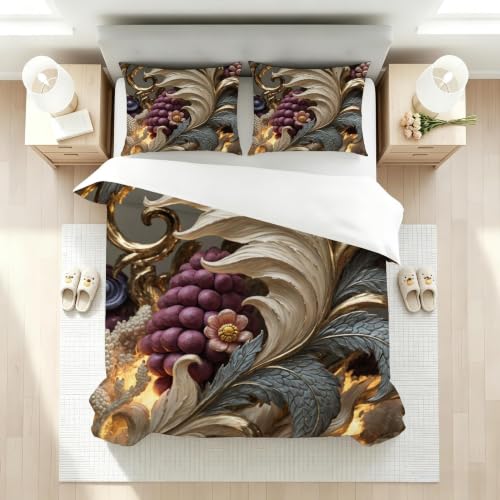 Housse de couette 140x200 beige parure de lit zippée microfibre infroissable - 3