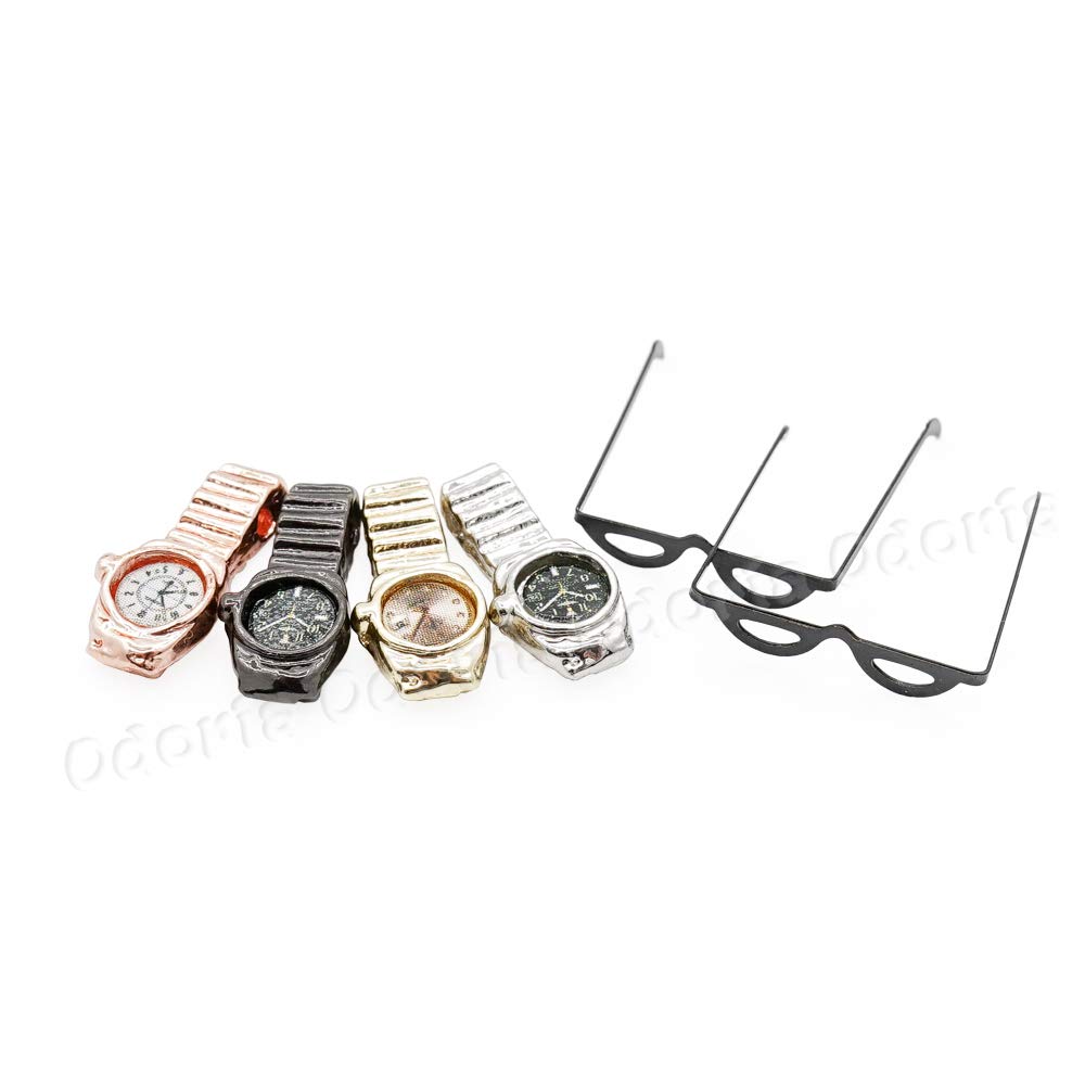 Amazon.co.jp: Odoria 1/12 ミニチュア メガネ 眼鏡 腕時計 ドール